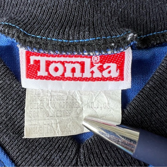VTG Tonka Truck Garage Service V-Neck Shirt Size 4 Blue Black Colorblock Canada - Picture 7 of 11
